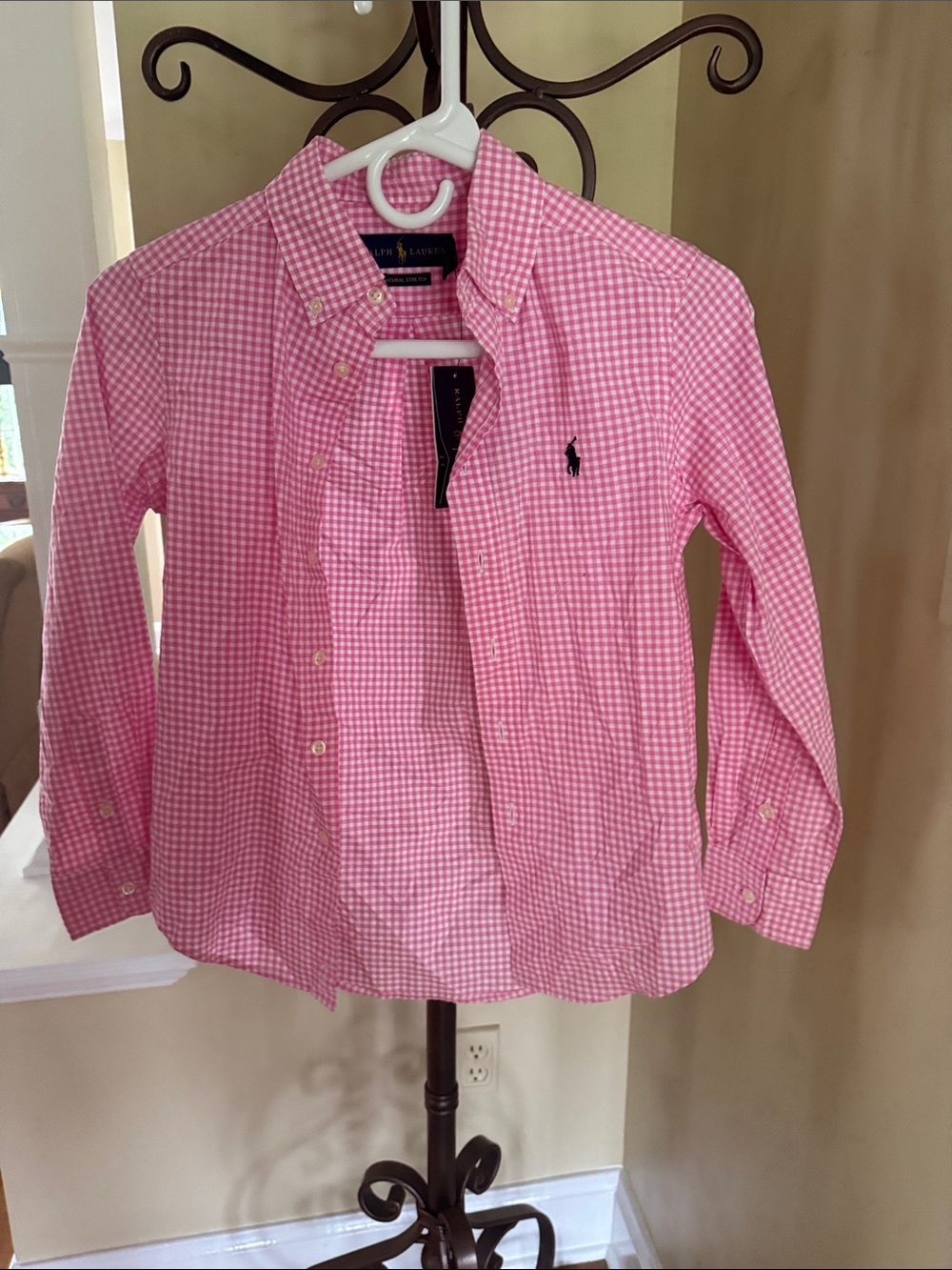 Ralph Lauren Pink Gingham Button-Down Shirt - Boys